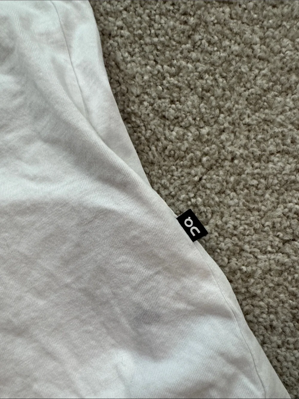 On Running White Short Sleeve Tee with Red Chest Logo - Picture 3 of 7